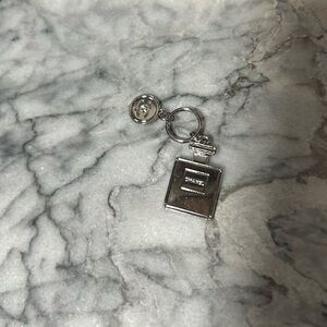 CHANEL Perfume Bottle Silver Metal Charms - Set of 2